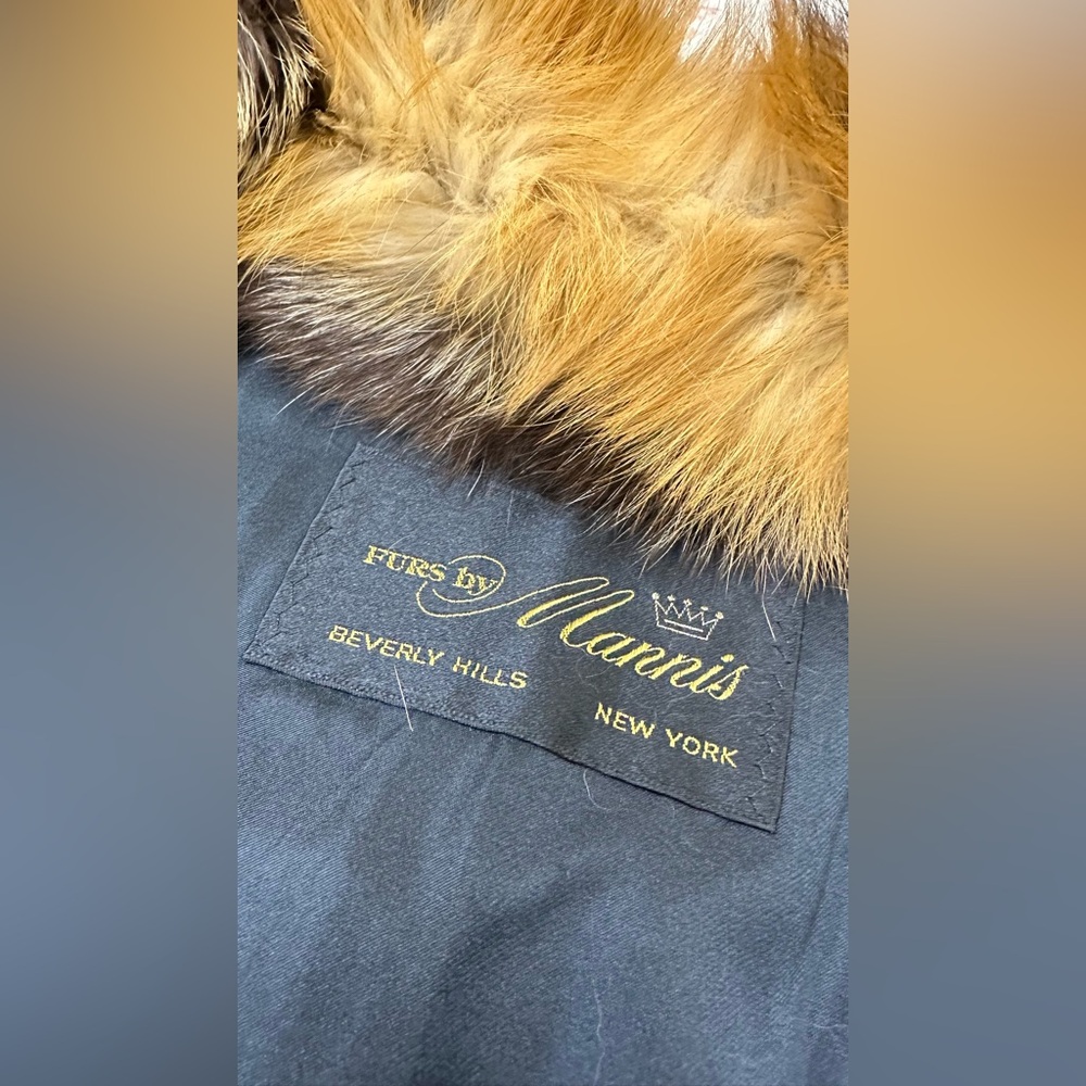 Long Golden Brown Fox Fur Trench Coat - Picture 6 of 14